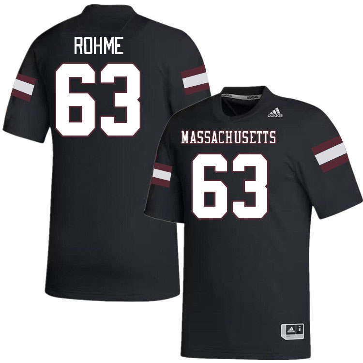 Massachusetts Minutemen #63 Brayden Rohme College Football Jerseys Stitched-Black